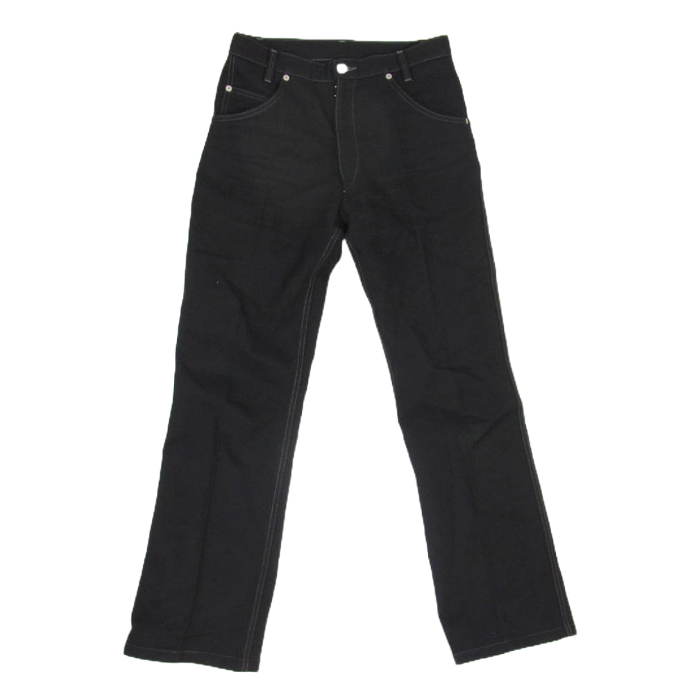 MAISON MARGIELA メゾンマルジェラ 21AW S50LA0186 四つタグ セミフレア ウール コットン パンツ ブラック系 28【美品】【中古】