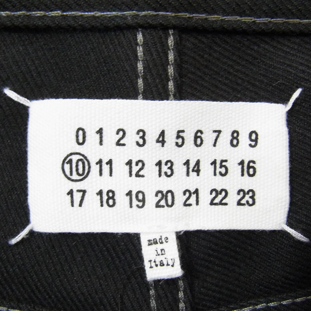 MAISON MARGIELA メゾンマルジェラ 21AW S50LA0186 四つタグ セミフレア ウール コットン パンツ ブラック系 28【美品】【中古】