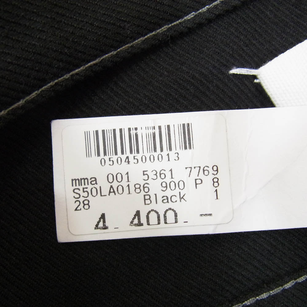MAISON MARGIELA メゾンマルジェラ 21AW S50LA0186 四つタグ セミフレア ウール コットン パンツ ブラック系 28【美品】【中古】