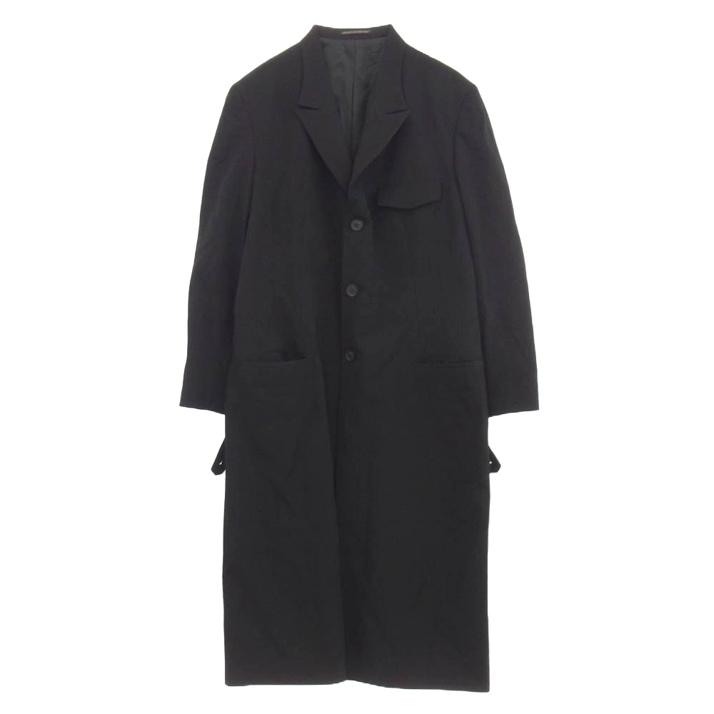 Yohji Yamamoto POUR HOMME ヨウジヤマモトプールオム 19AW HC-J19-100 Wrinkled Gabardine 3B Peaked lapel Jacket ピークドラペル ウール ギャバジン ロング ジャケット ブラック系 2【中古】