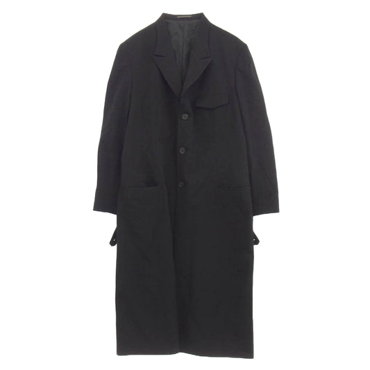 Yohji Yamamoto POUR HOMME ヨウジヤマモトプールオム 19AW HC-J19-100 Wrinkled Gabardine 3B Peaked lapel Jacket ピークドラペル ウール ギャバジン ロング ジャケット ブラック系 2【中古】