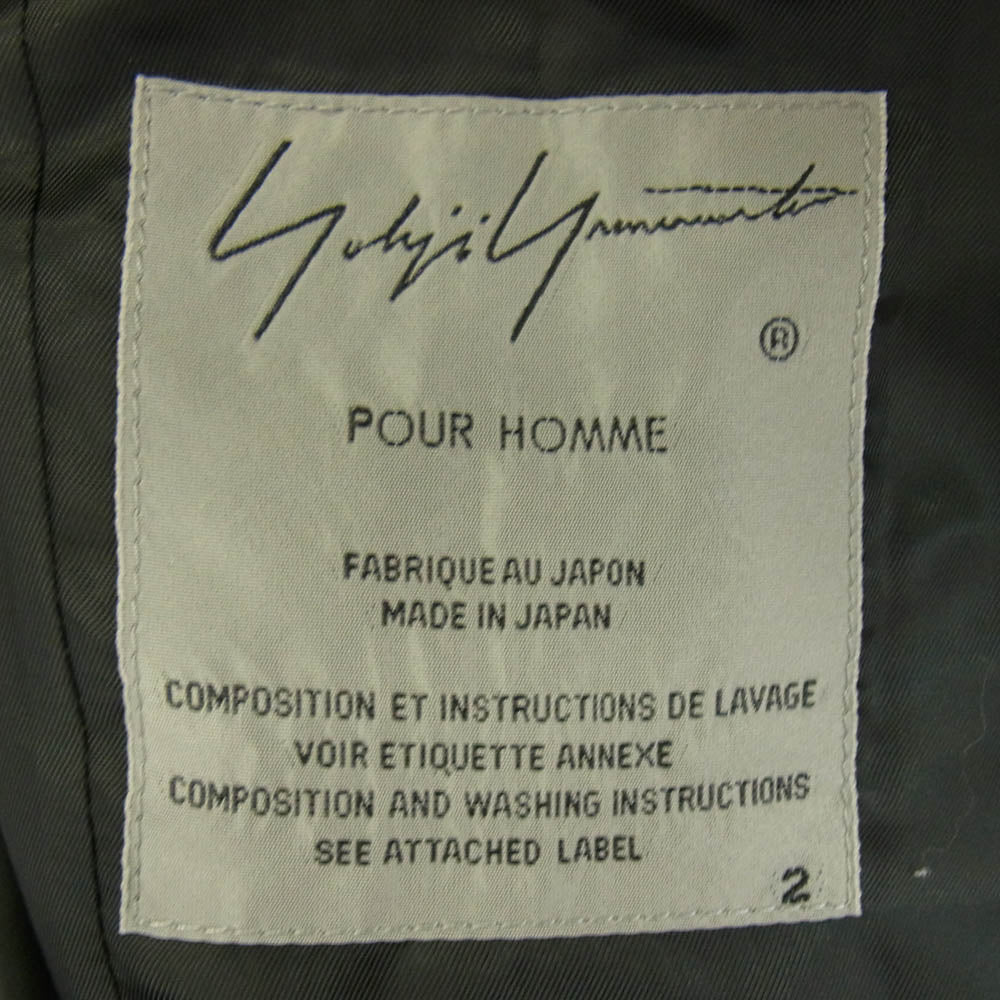 Yohji Yamamoto POUR HOMME ヨウジヤマモトプールオム 19AW HC-J19-100 Wrinkled Gabardine 3B Peaked lapel Jacket ピークドラペル ウール ギャバジン ロング ジャケット ブラック系 2【中古】