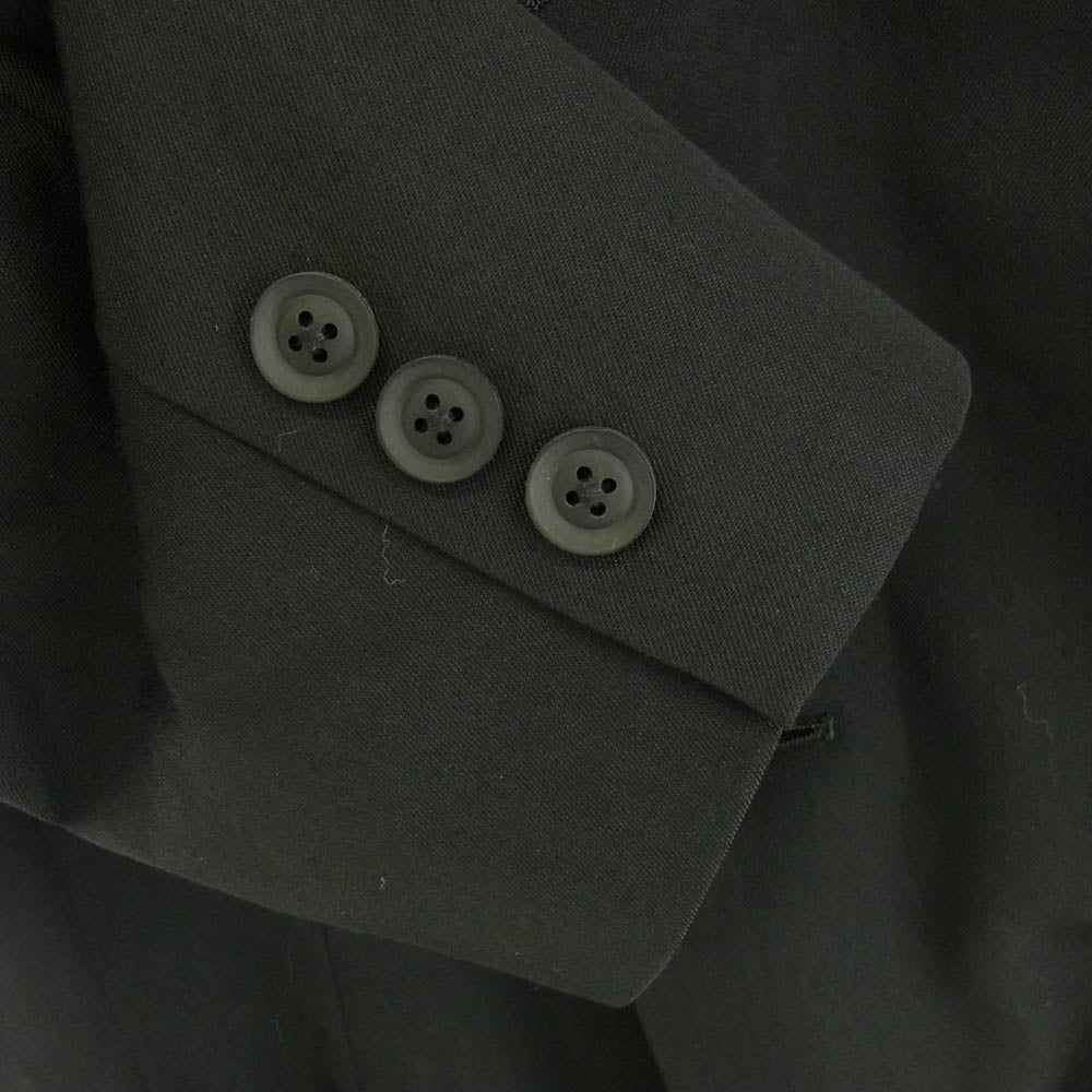 Yohji Yamamoto POUR HOMME ヨウジヤマモトプールオム 19AW HC-J19-100 Wrinkled Gabardine 3B Peaked lapel Jacket ピークドラペル ウール ギャバジン ロング ジャケット ブラック系 2【中古】