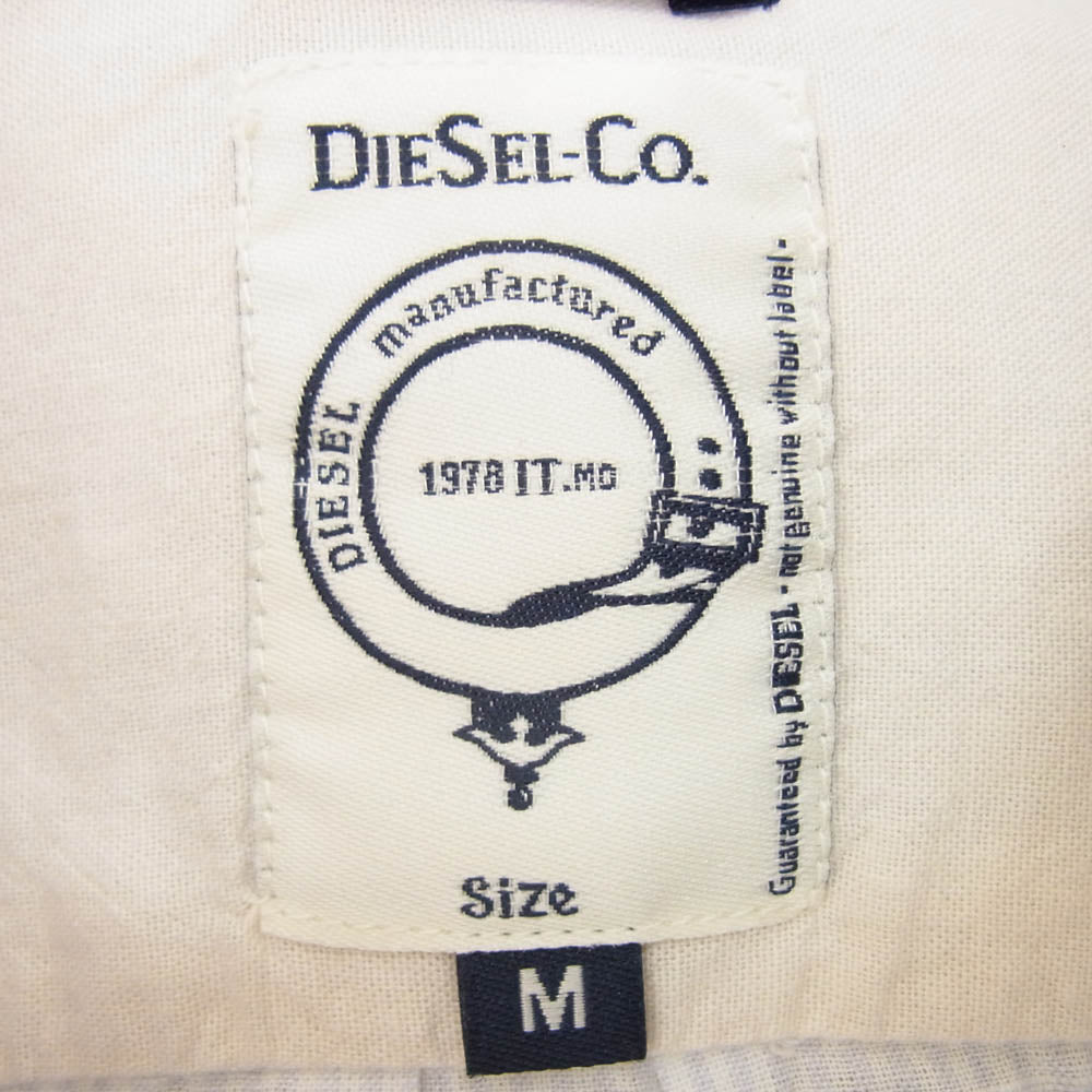DIESEL ディーゼル 襟切替ストライプ デニムカラー シャツ ホワイト系 M【中古】