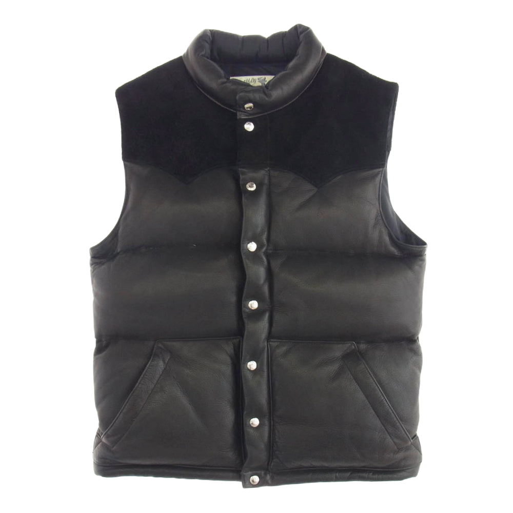 The REAL McCOY'S ザリアルマッコイズ DEERSKIN DOWN VEST ディアスキン ダウン ベスト ブラック系 42【中古】