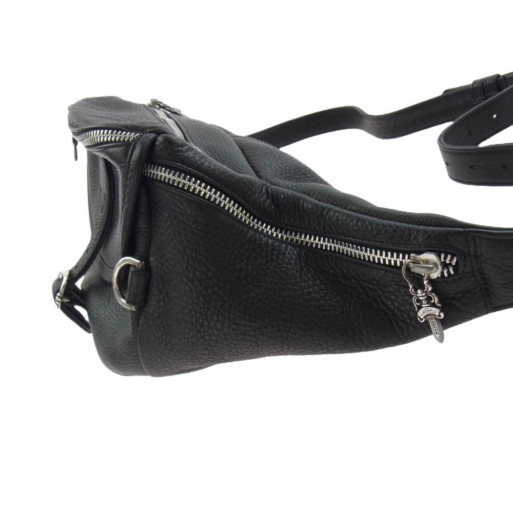 CHROME HEARTS クロムハーツ（原本有） #1 SNAT PACK スナット パック ダガージップ レザー ショルダーバッグ ブラック系【中古】