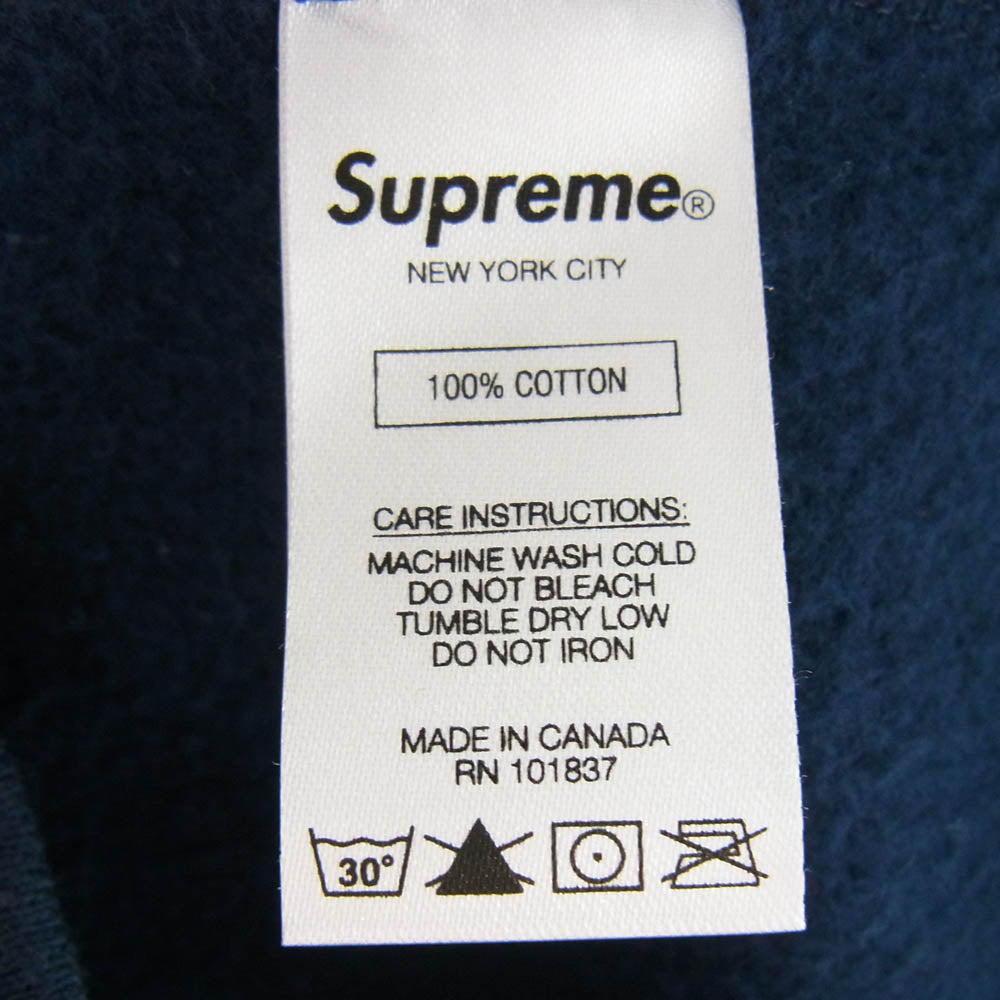 Supreme シュプリーム 18AW Classic Script Hooded Sweatshirt クラシック スクリプト ロゴ パーカー フーディ スウェット プルオーバー パーカー XL ネイビー ネイビー系 XL【中古】