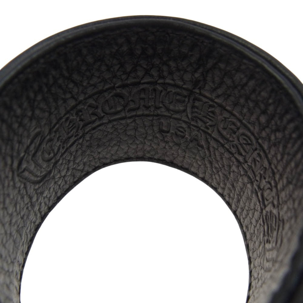 CHROME HEARTS クロムハーツ（原本無） R&R SLIM TINY BUCKLE ロックンロール レザー ブレスレット ブラック系 シルバー系【中古】