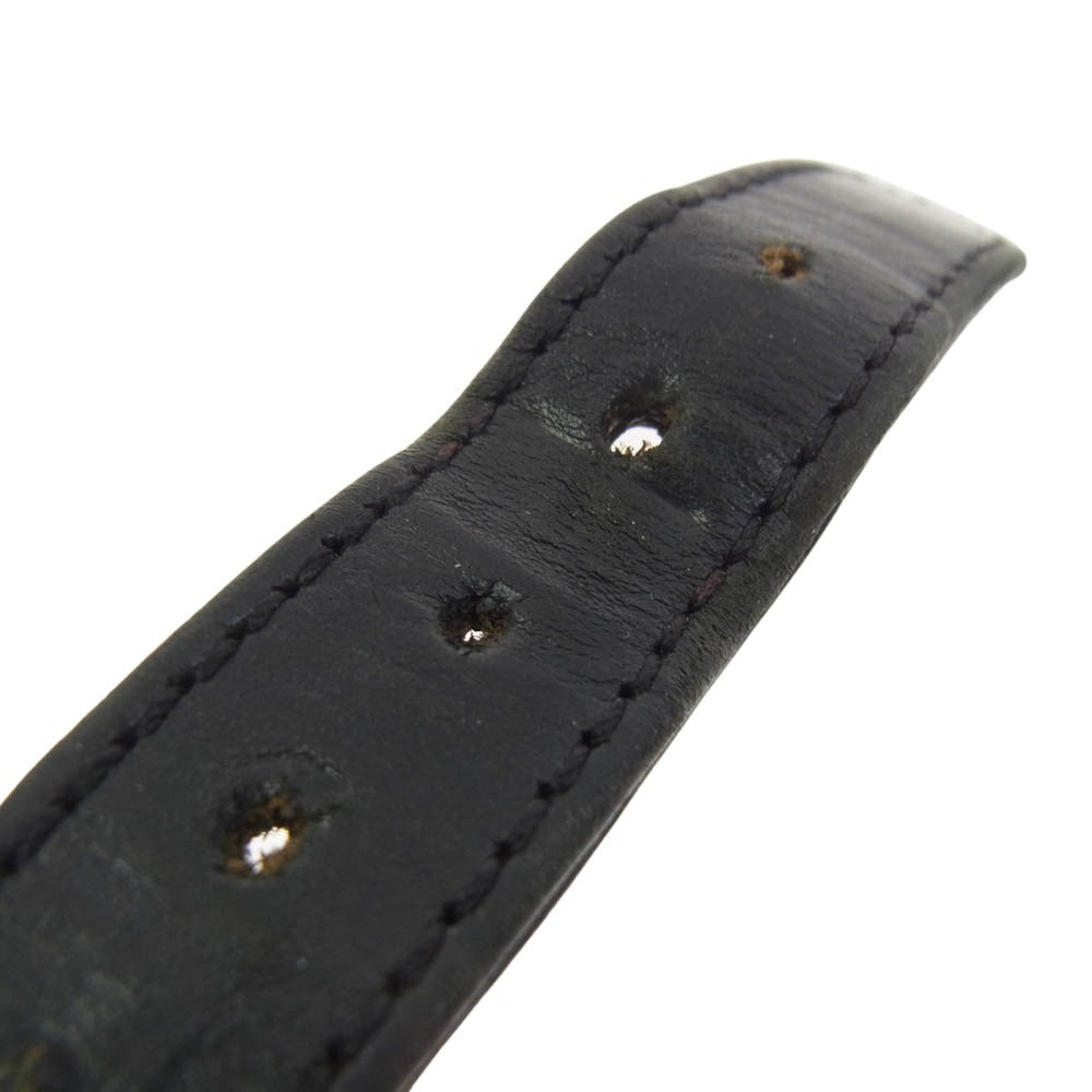 CHROME HEARTS クロムハーツ（原本無） R&R SLIM TINY BUCKLE ロックンロール レザー ブレスレット ブラック系 シルバー系【中古】