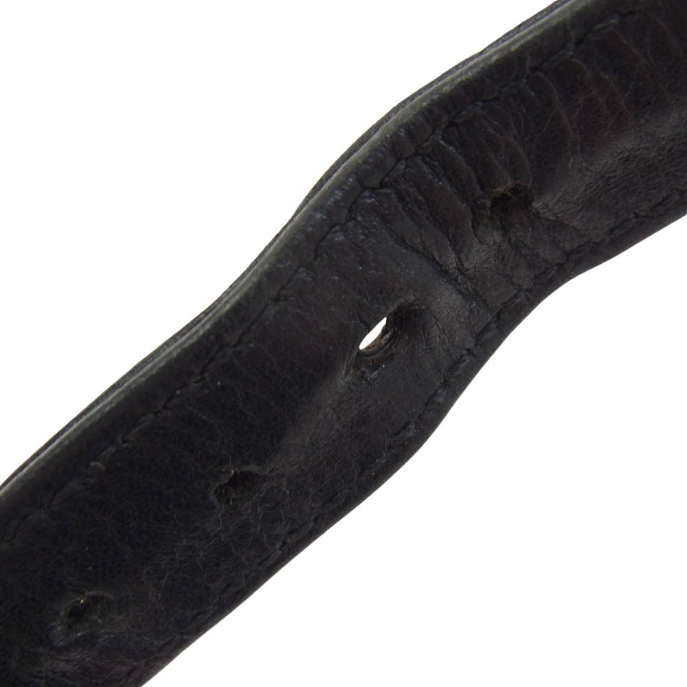 CHROME HEARTS クロムハーツ（原本無） R&R SLIM TINY BUCKLE ロックンロール レザー ブレスレット ブラック系 シルバー系【中古】