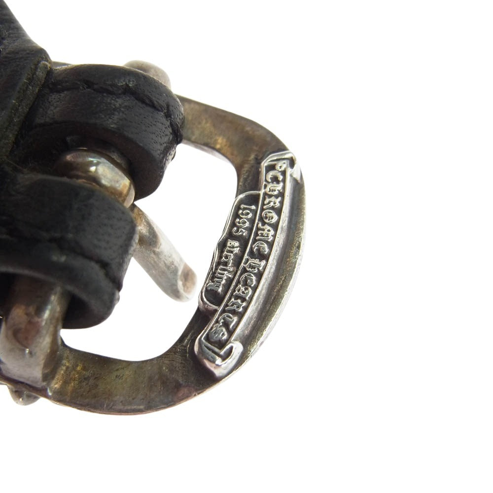 CHROME HEARTS クロムハーツ（原本無） R&R SLIM TINY BUCKLE ロックンロール レザー ブレスレット ブラック系 シルバー系【中古】