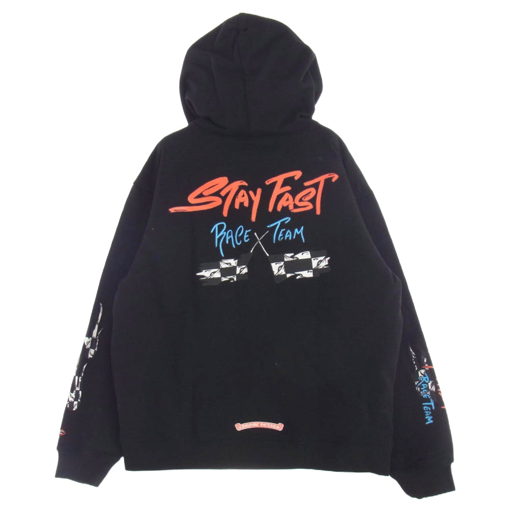 CHROME HEARTS クロムハーツ（原本無） ×PPO MATTY BOY STAY FAST HOODIE マッティボーイ ステイファスト プルオーバースウェットパーカー フーディー ブラック系 XL【中古】