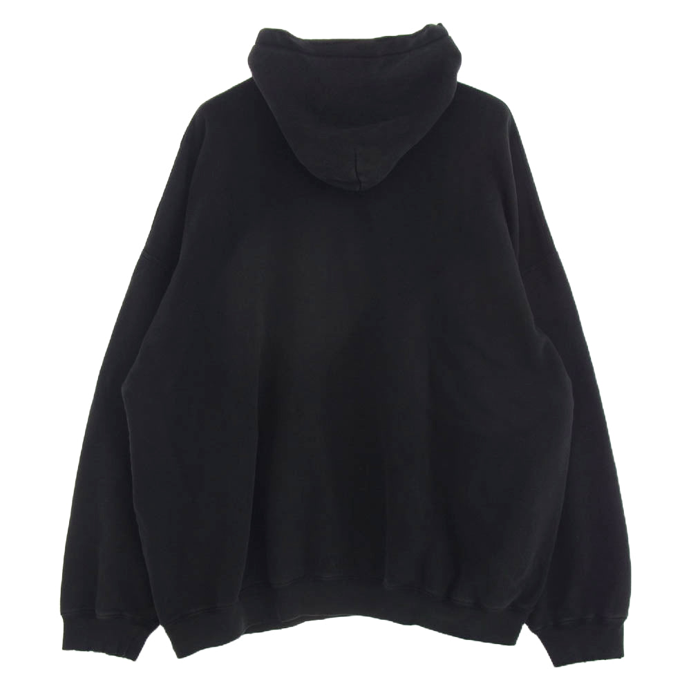 BALENCIAGA バレンシアガ 21SS 651799 TLV53 RAMMSTEIN Boxy Hoodie ラムシュタイン ボクシーフーディ プルオーバー プリント ヴィンテージ加工 パーカー ブラック系 S【中古】