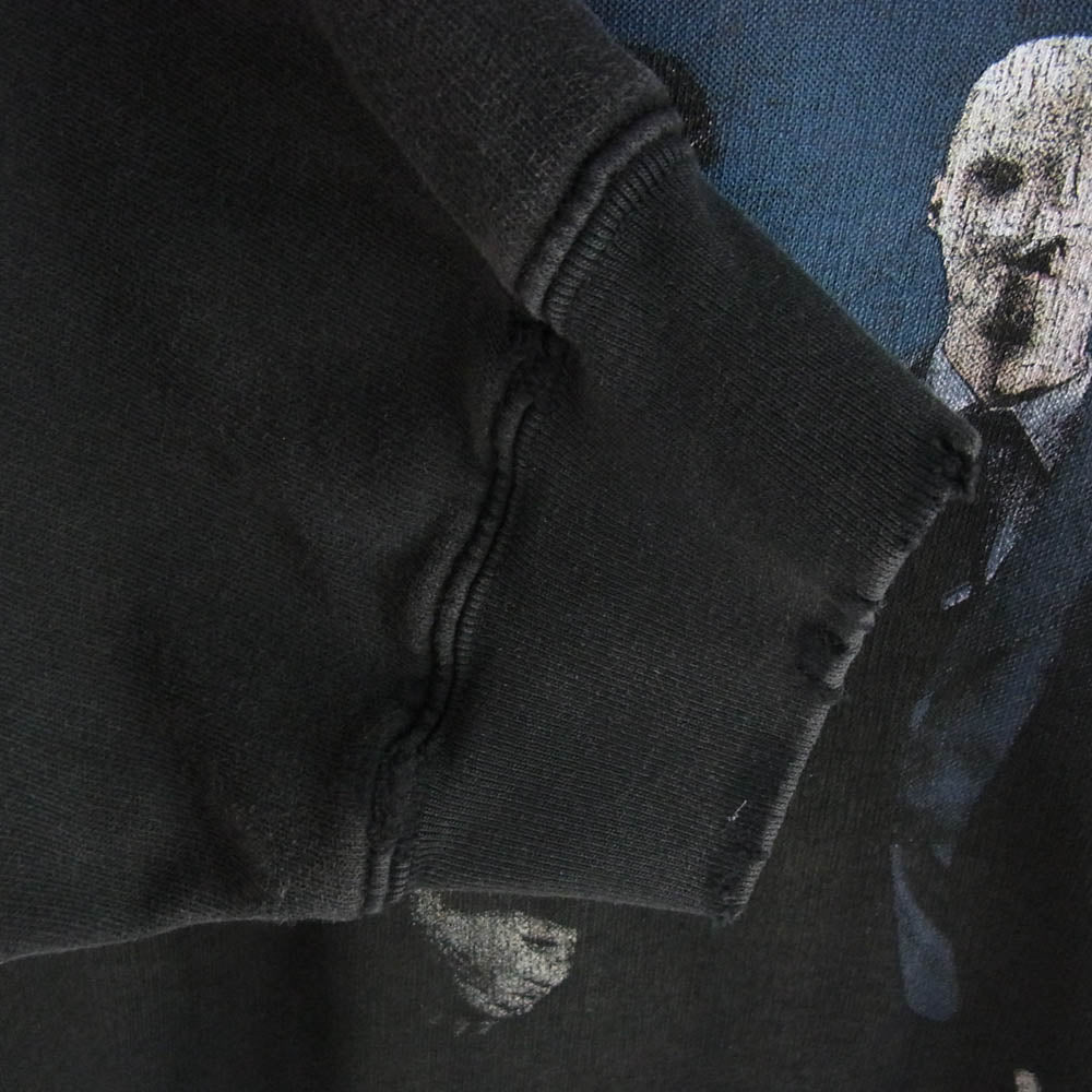 BALENCIAGA バレンシアガ 21SS 651799 TLV53 RAMMSTEIN Boxy Hoodie ラムシュタイン ボクシーフーディ プルオーバー プリント ヴィンテージ加工 パーカー ブラック系 S【中古】