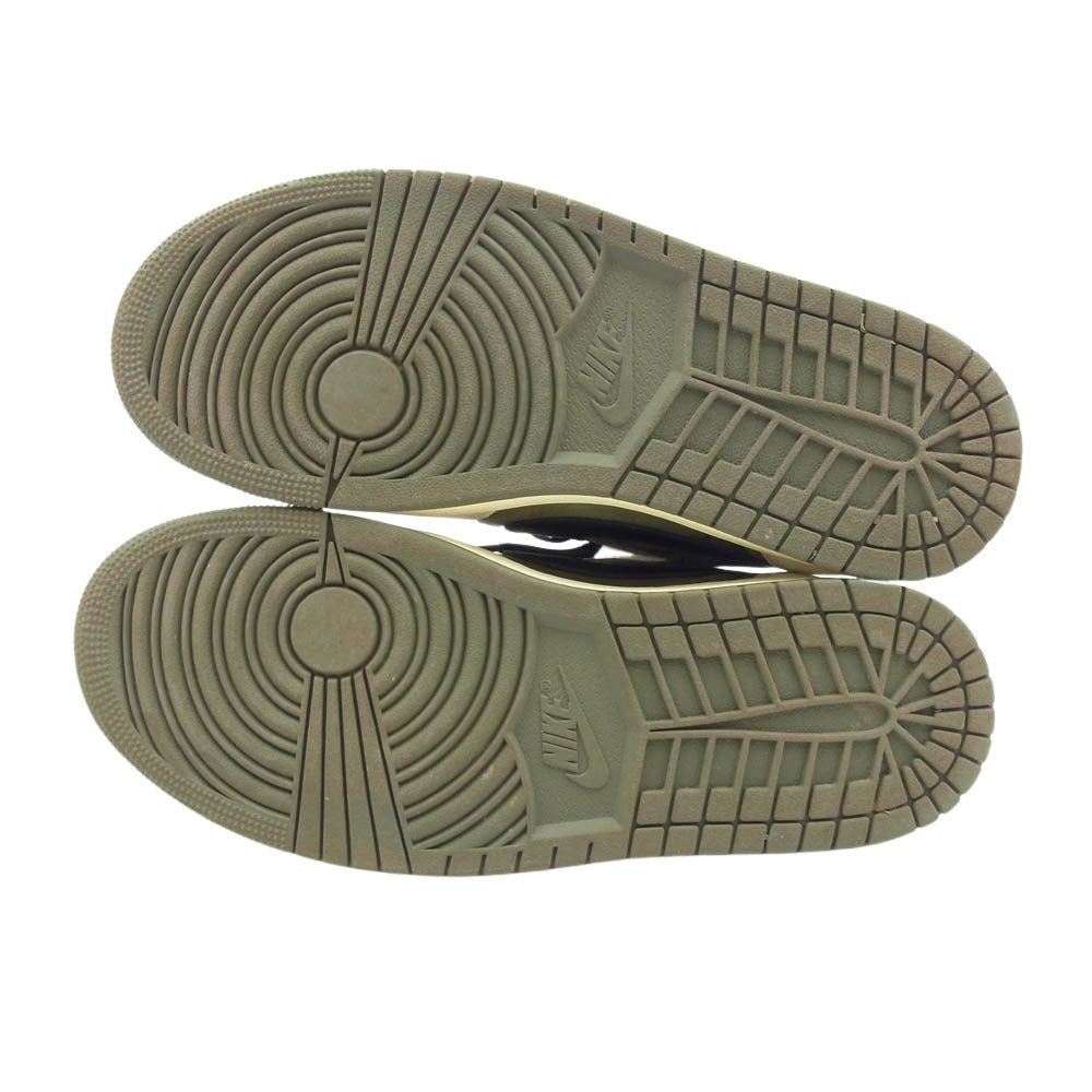 NIKE ナイキ DM7866-200 フェイクバスターズ鑑定済 TRAVIS SCOTT AIR JORDAN 1 LOW OG REVERSE OLIVE AJ1 トラヴィススコット エアジョーダン ローカット スニーカー リバース オリーブ ホワイト系 カーキ系 27.5cm【中古】