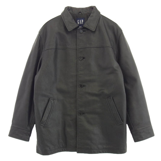 GAP ギャップ OLD オールド 裏地キルティング レザー コート ブラック系【中古】