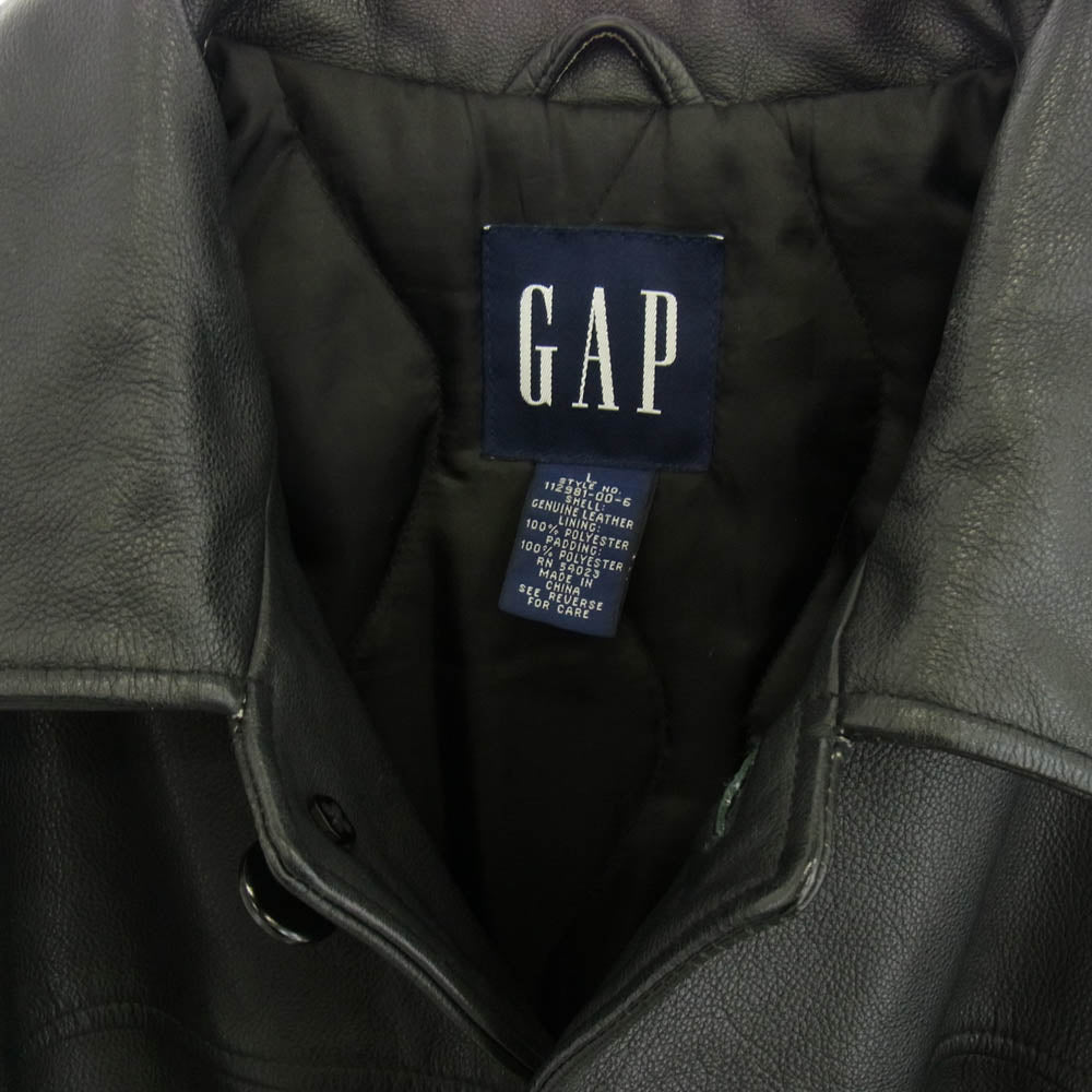 GAP ギャップ OLD オールド 裏地キルティング レザー コート ブラック系【中古】