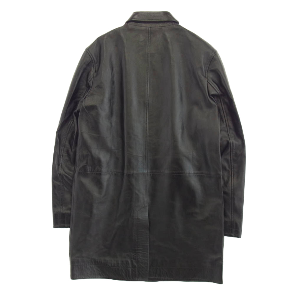 DIESEL ディーゼル 24-25AW A14125 L-CORDIER グレンマーティンス期 ラムレザー ステンカラー コート ブラック系 50【美品】【中古】