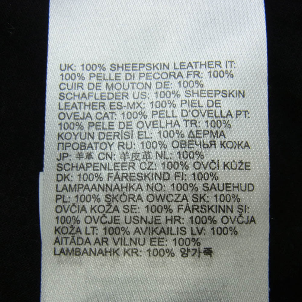 DIESEL ディーゼル 24-25AW A14125 L-CORDIER グレンマーティンス期 ラムレザー ステンカラー コート ブラック系 50【美品】【中古】