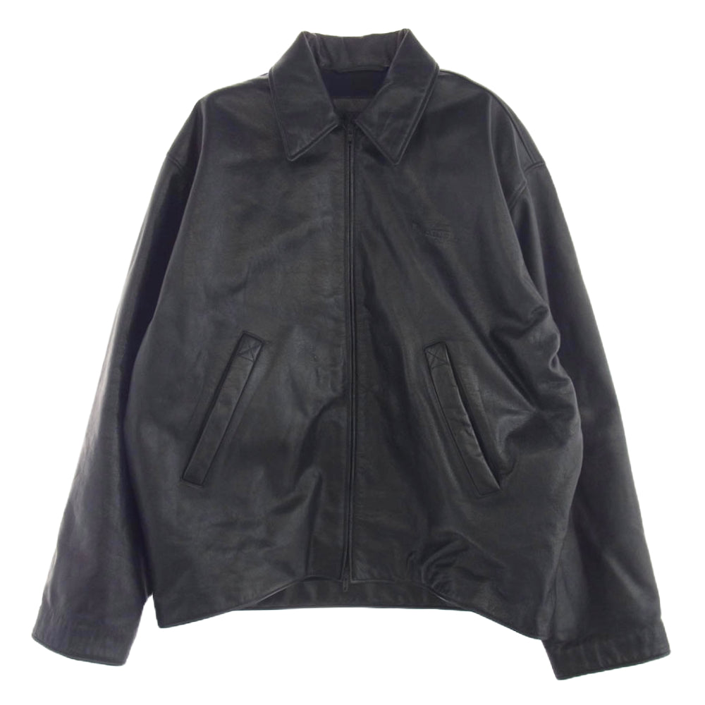 BALENCIAGA バレンシアガ 813464 TRS01 GARDE-ROBE Taxi Jacket 裏ボア グレインカーフスキン レザー ジップアップ タクシー ジャケット ブラック系 XS【美品】【中古】