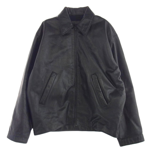 BALENCIAGA バレンシアガ 813464 TRS01 GARDE-ROBE Taxi Jacket 裏ボア グレインカーフスキン レザー ジップアップ タクシー ジャケット ブラック系 XS【美品】【中古】