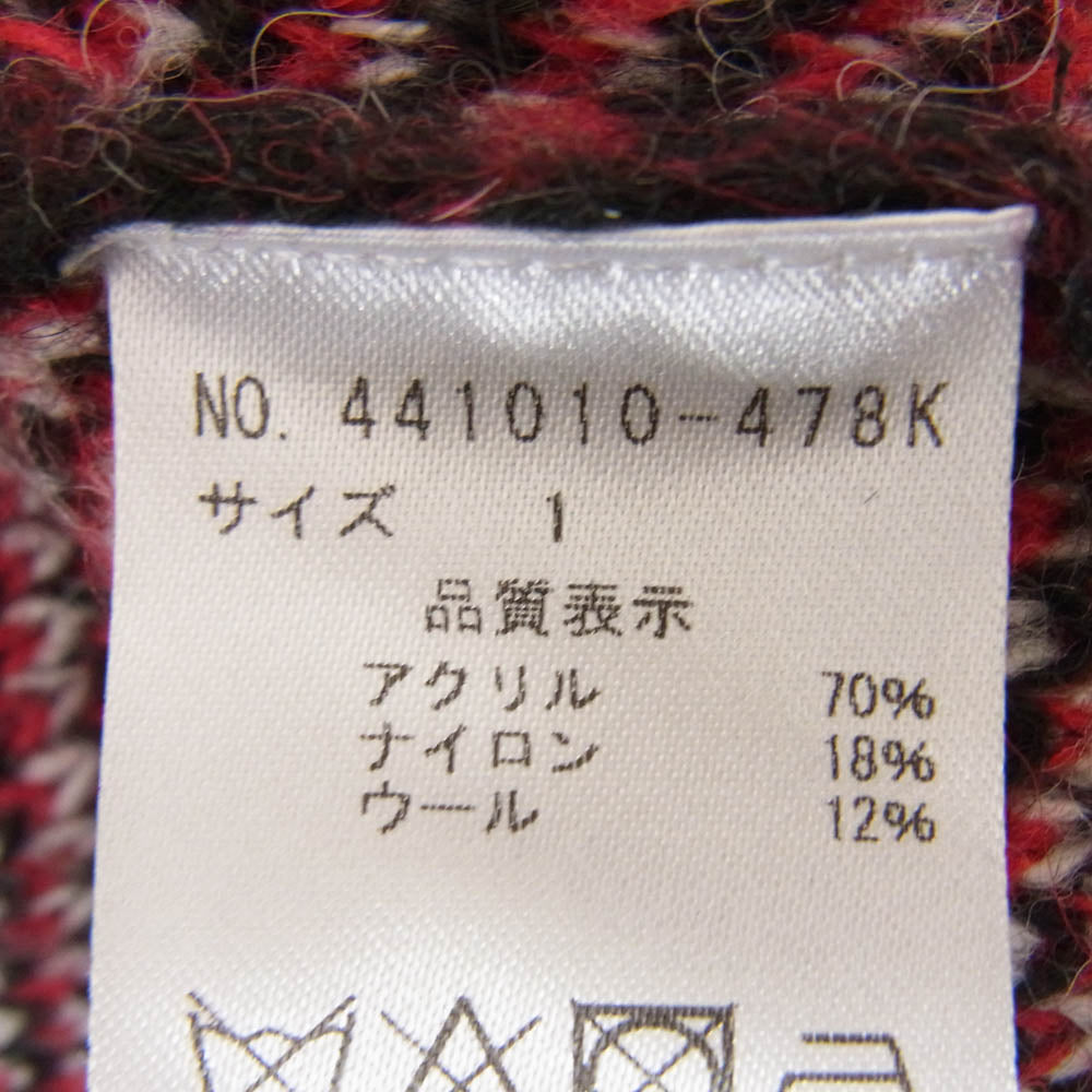 NO ID. ノーアイディ 441010-478K クラッシュ加工 タータンチェック ニット セーター ブラック系 1【中古】