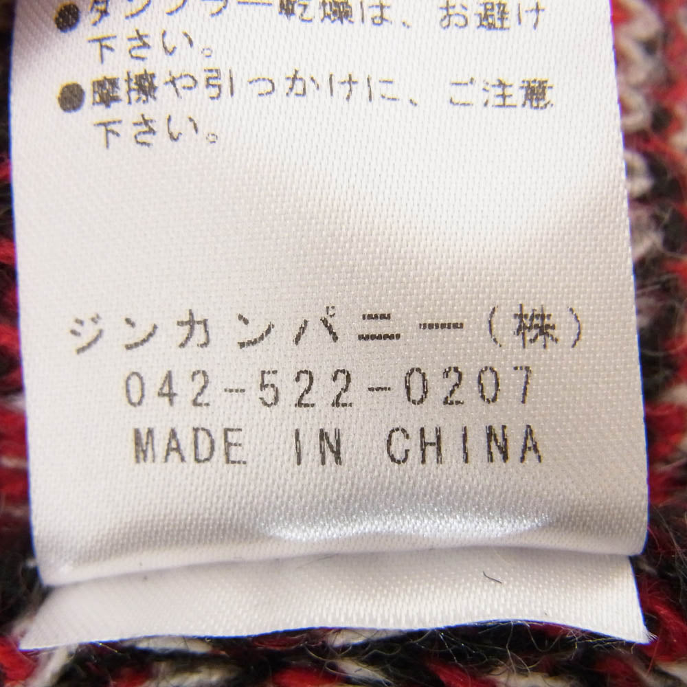 NO ID. ノーアイディ 441010-478K クラッシュ加工 タータンチェック ニット セーター ブラック系 1【中古】