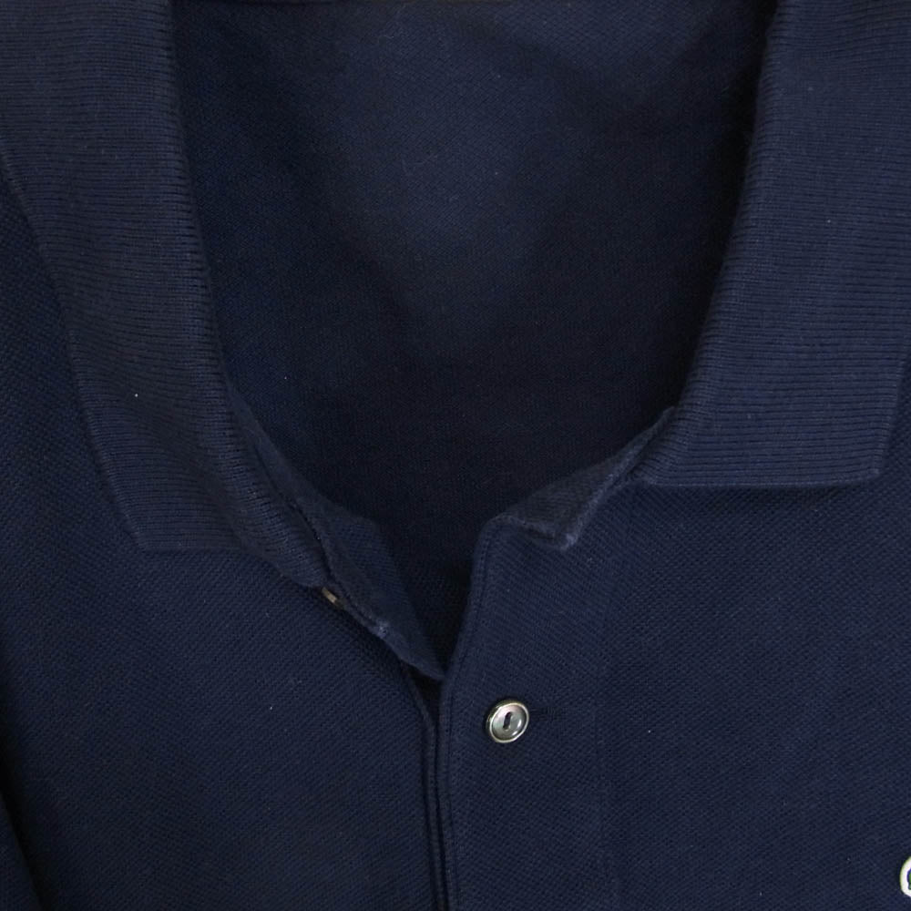 LACOSTE ラコステ ポロシャツ ワンポイント 長袖 ロングスリーブ ネイビー系 8【中古】