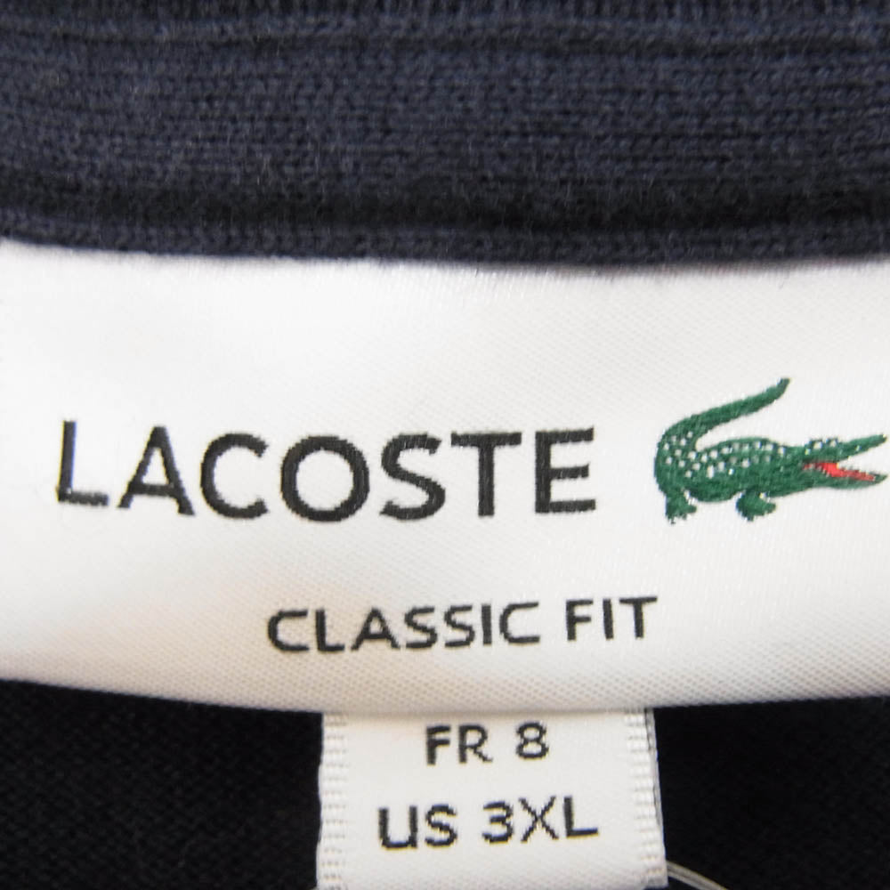 LACOSTE ラコステ ポロシャツ ワンポイント 長袖 ロングスリーブ ネイビー系 8【中古】