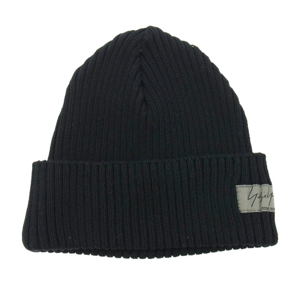 Yohji Yamamoto POUR HOMME ヨウジヤマモトプールオム 20SS HN-H30-932 × NEW ERA ニューエラ MILITARY KNIT LABEL LOGO ビーニー ニットキャップ ブラック系【中古】