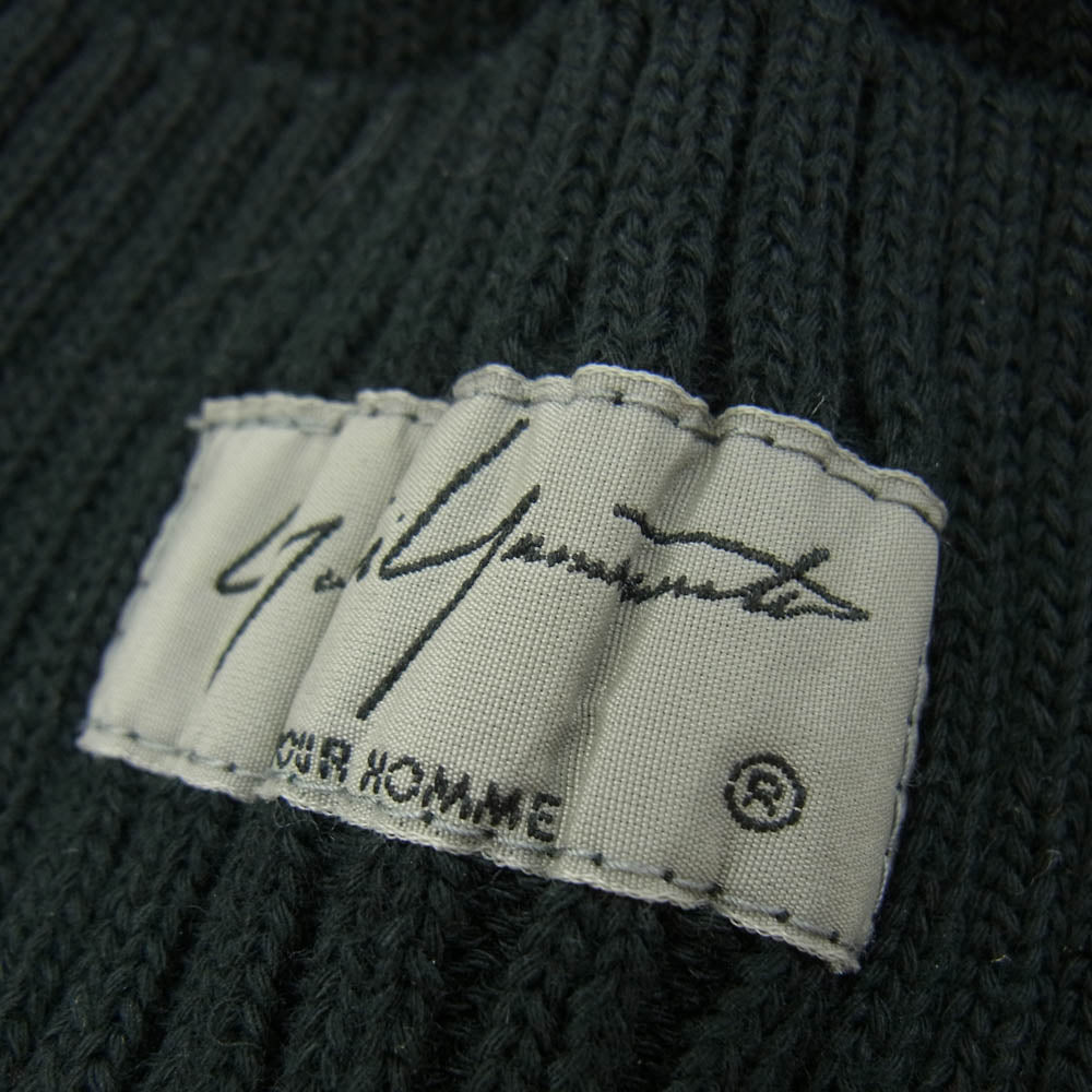 Yohji Yamamoto POUR HOMME ヨウジヤマモトプールオム 20SS HN-H30-932 × NEW ERA ニューエラ MILITARY KNIT LABEL LOGO ビーニー ニットキャップ ブラック系【中古】