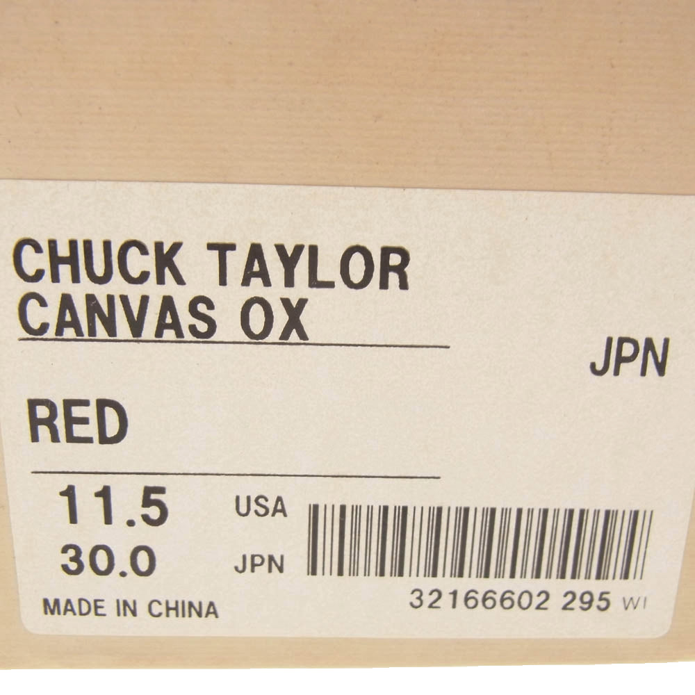 CONVERSE コンバース 6J1002A97 ADDICT CHUCK TAYLOR CANVAS OX ローカット キャンバス スニーカー レッド系 30cm【中古】