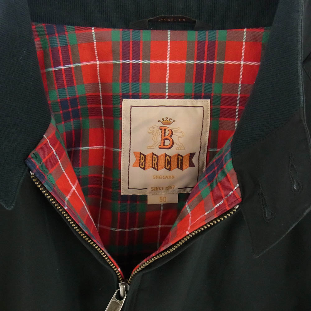 BARACUTA バラクータ G9 Regular Fit ハリントン ジャケット スウィングトップ ブルゾン 裏地チェック ブラック系 50【中古】