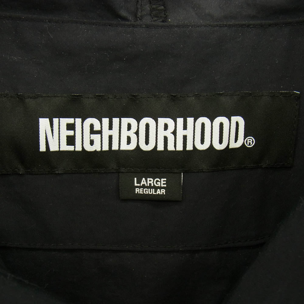 NEIGHBORHOOD ネイバーフッド 22AW 222TSNH-JKM02 ANORAK JK バック ロゴプリント ナイロン アノラック ジャケット ブラック系 L【中古】