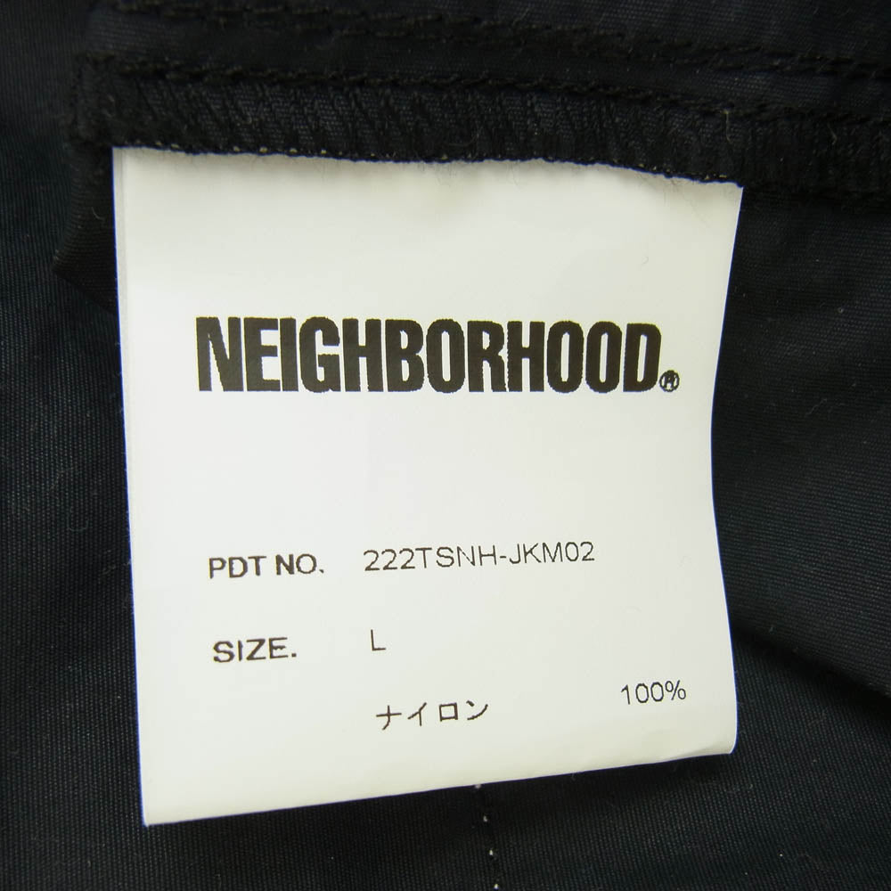 NEIGHBORHOOD ネイバーフッド 22AW 222TSNH-JKM02 ANORAK JK バック ロゴプリント ナイロン アノラック ジャケット ブラック系 L【中古】