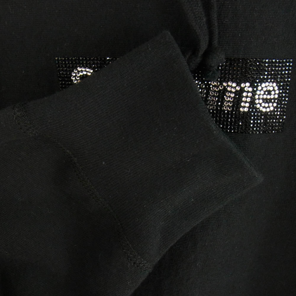 Supreme シュプリーム 19SS × SWAROVSKI スワロフスキー Box Logo Hooded Sweatshirt ボックスロゴ プルオーバー パーカー ブラック系 M【中古】
