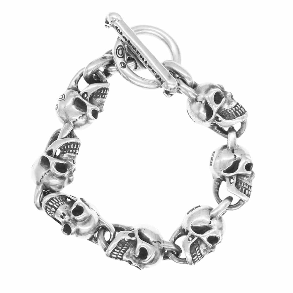 GABOR ガボール ガボラトリーホールディング ギャランティ付属 オールスカルリンク ブレスレット シルバー系【美品】【中古】