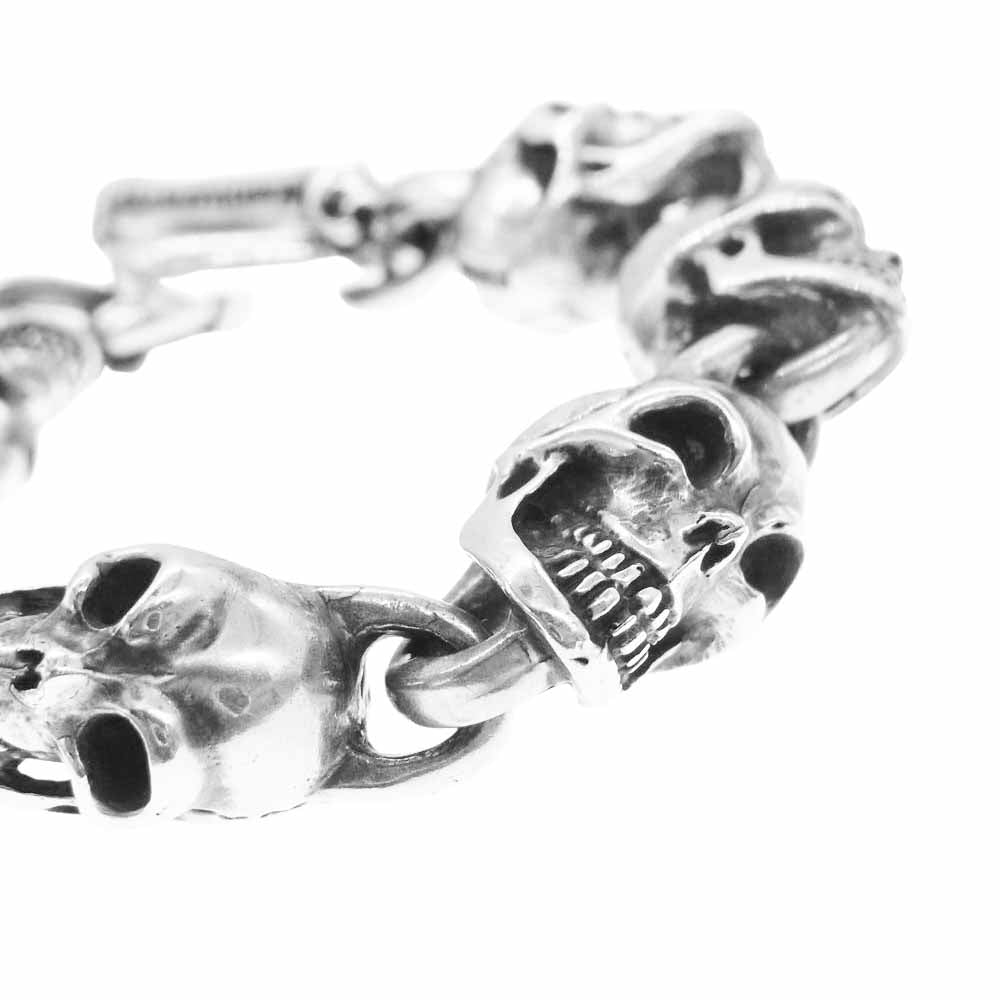 GABOR ガボール ガボラトリーホールディング ギャランティ付属 オールスカルリンク ブレスレット シルバー系【美品】【中古】