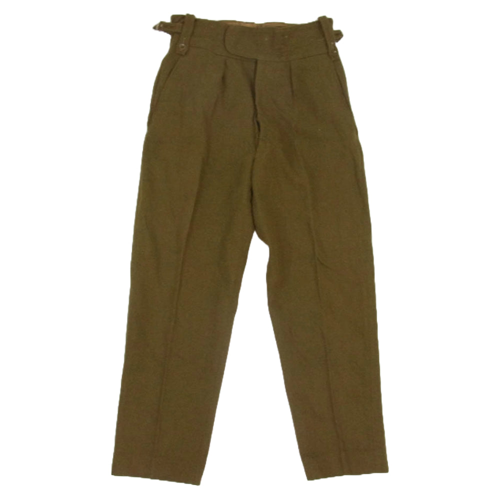 ミリタリー イギリス軍 ドレス トラウザーズ ウール パンツ カーキ系 21【中古】