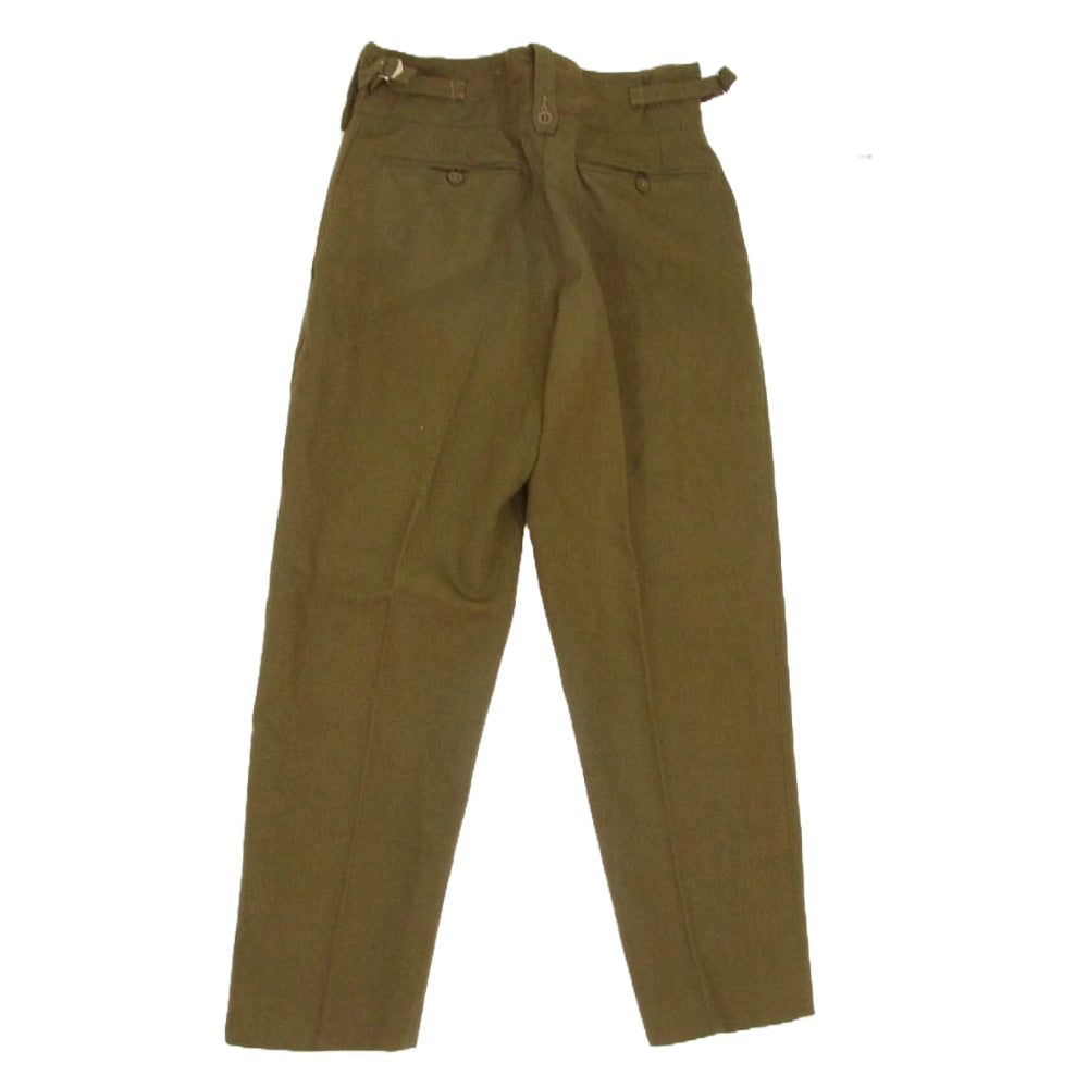 ミリタリー イギリス軍 ドレス トラウザーズ ウール パンツ カーキ系 21【中古】