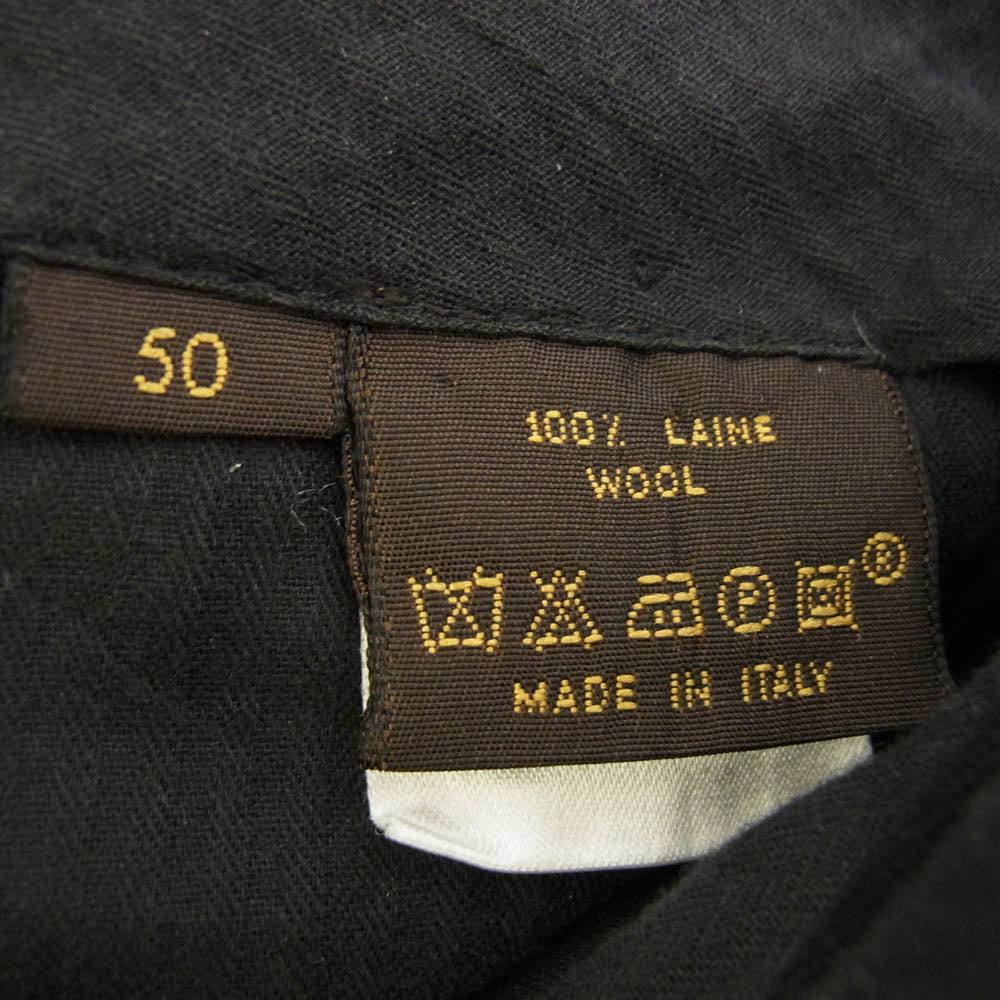 LOUIS VUITTON ルイ・ヴィトン V8309 側章 ウール スラックス パンツ ブラック系 50【中古】