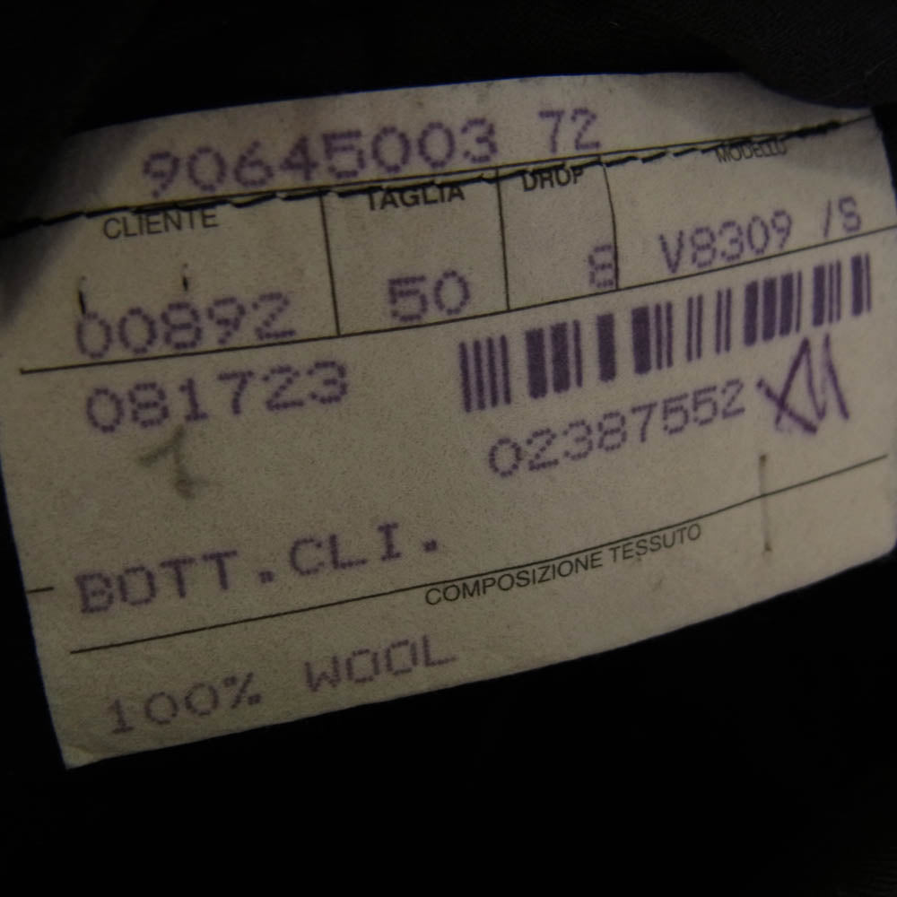 LOUIS VUITTON ルイ・ヴィトン V8309 側章 ウール スラックス パンツ ブラック系 50【中古】