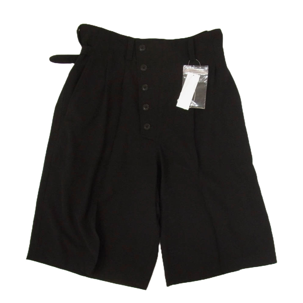 Yohji Yamamoto ヨウジヤマモト S'YTE POLYESTER WASHER TWILL BUTTON-UP SHORTS ショーツ ハーフパンツ ブラック系 3【美品】【中古】