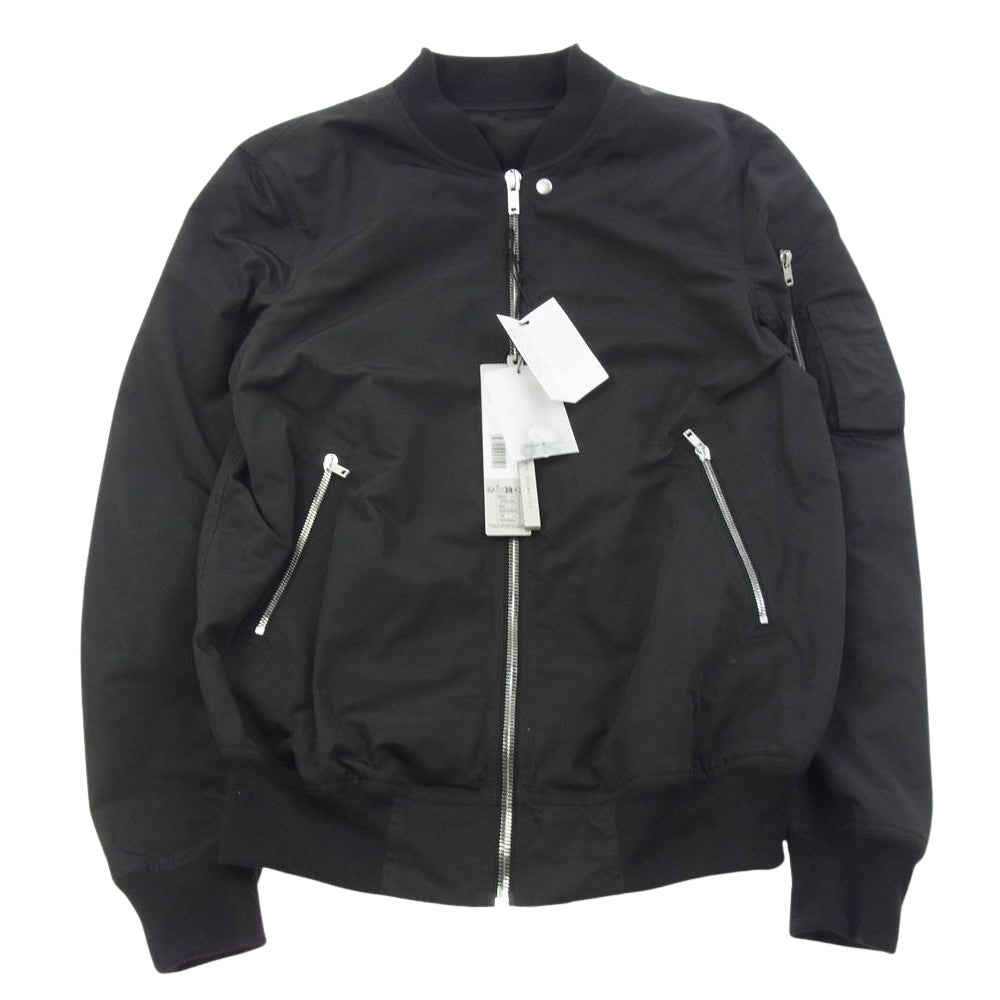 Rick Owens リックオウエンス 25SS RU01E5778-FT Flight bomber jacket バックストラップ付き フライト ボンバー ジャケット ブルゾン ブラック系 50【美品】【中古】