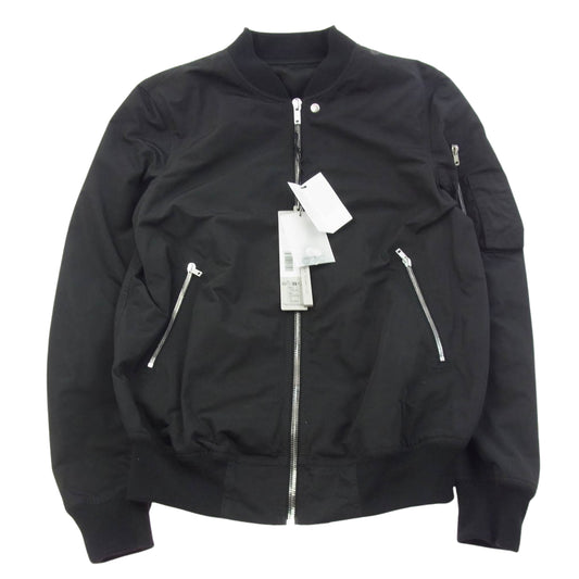 Rick Owens リックオウエンス 25SS RU01E5778-FT Flight bomber jacket バックストラップ付き フライト ボンバー ジャケット ブルゾン ブラック系 50【美品】【中古】