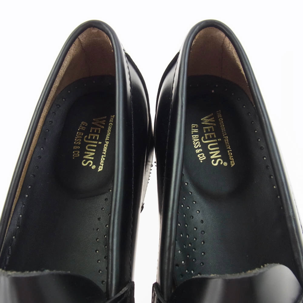 G.H.BASS & COMPANY ジーエイチバス BA11035H LOGAN LOAFER ローガン コイン ローファー レザー シューズ ブラック系 8.5【中古】