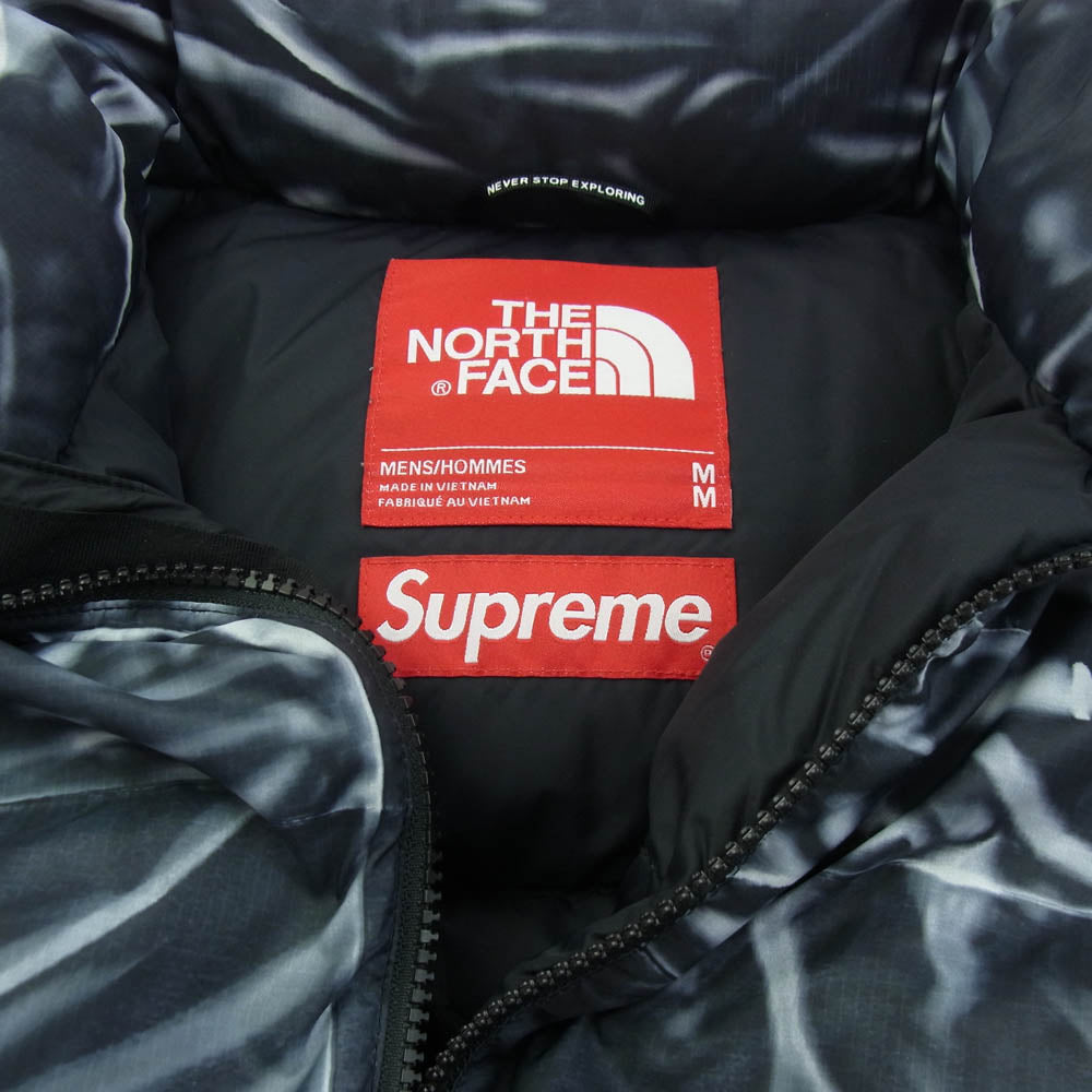 Supreme シュプリーム 23SS The North Face Trompe Loeil Printed Nuptse Jacket ノースフェイス トロンプ ルイユ プリンティド ヌプシ ジャケット ダウン グレー系 ブラック系 M【中古】