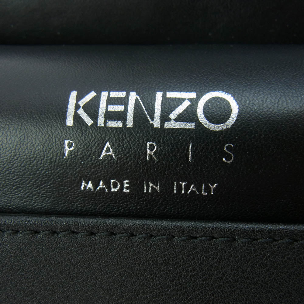 KENZO ケンゾー イタリア製 Tali BAG アイモチーフ レザー 2WAY ショルダー ハンド バッグ ブラック系 ブルー系【中古】