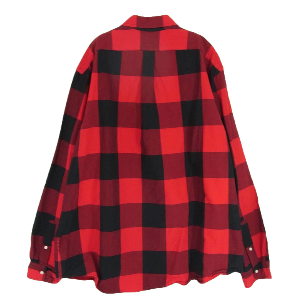 POLO RALPH LAUREN ポロ・ラルフローレン チェック柄 ボタンダウン 長袖 シャツ レッド系 XXL【中古】