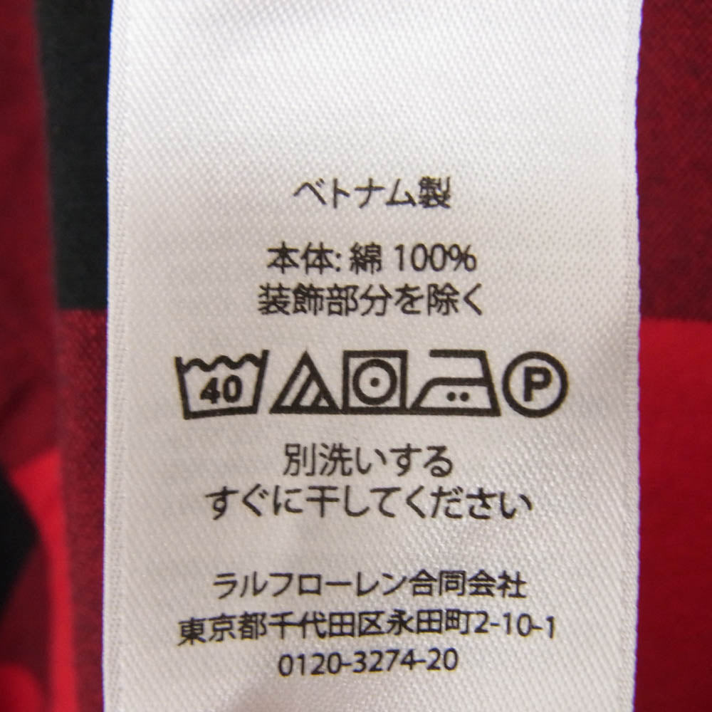 POLO RALPH LAUREN ポロ・ラルフローレン チェック柄 ボタンダウン 長袖 シャツ レッド系 XXL【中古】